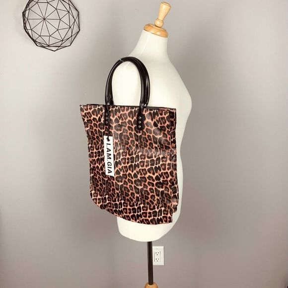 🌸 I AM GIA Tote Bag - Bria Tote - Leopard Print - NWT - Picture 4 of 7